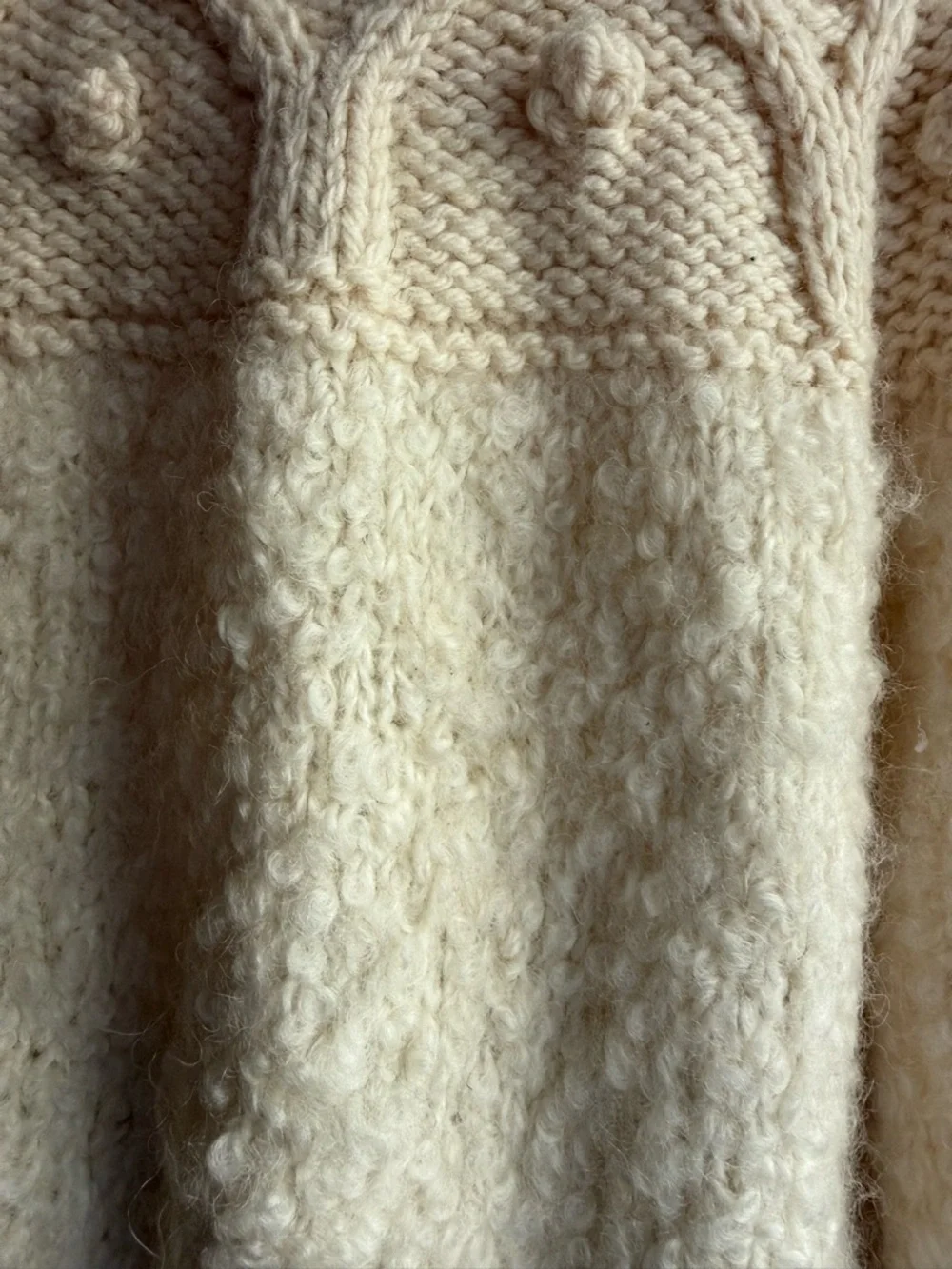Avoca Ireland Cable Knit Wool Cardigan Cream Zip Up Fisherman Spring Layer - Picture 5 of 7